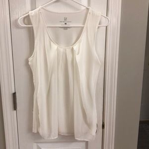 Tank top with sheer overlay